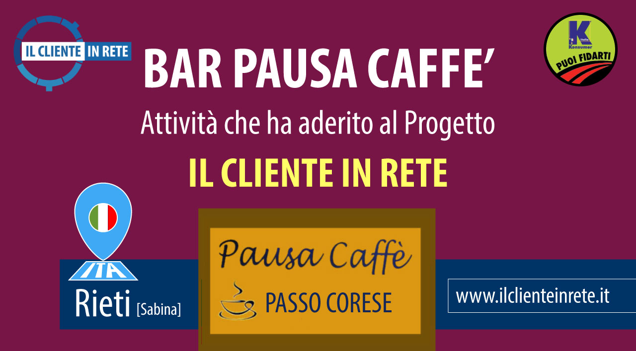 Bar PAUSA CAFFE' a Passo Corese via FARENSE